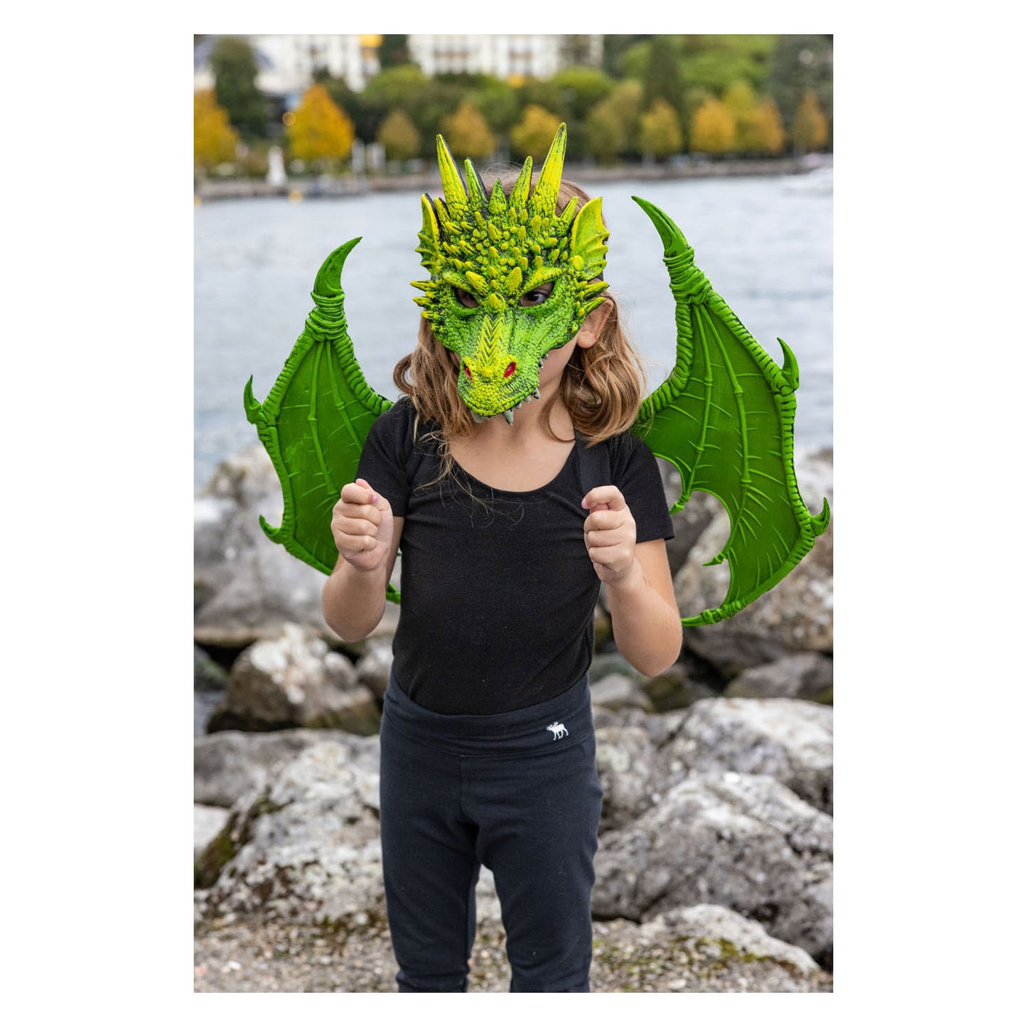 Masque de dragon de grands prétendants vert