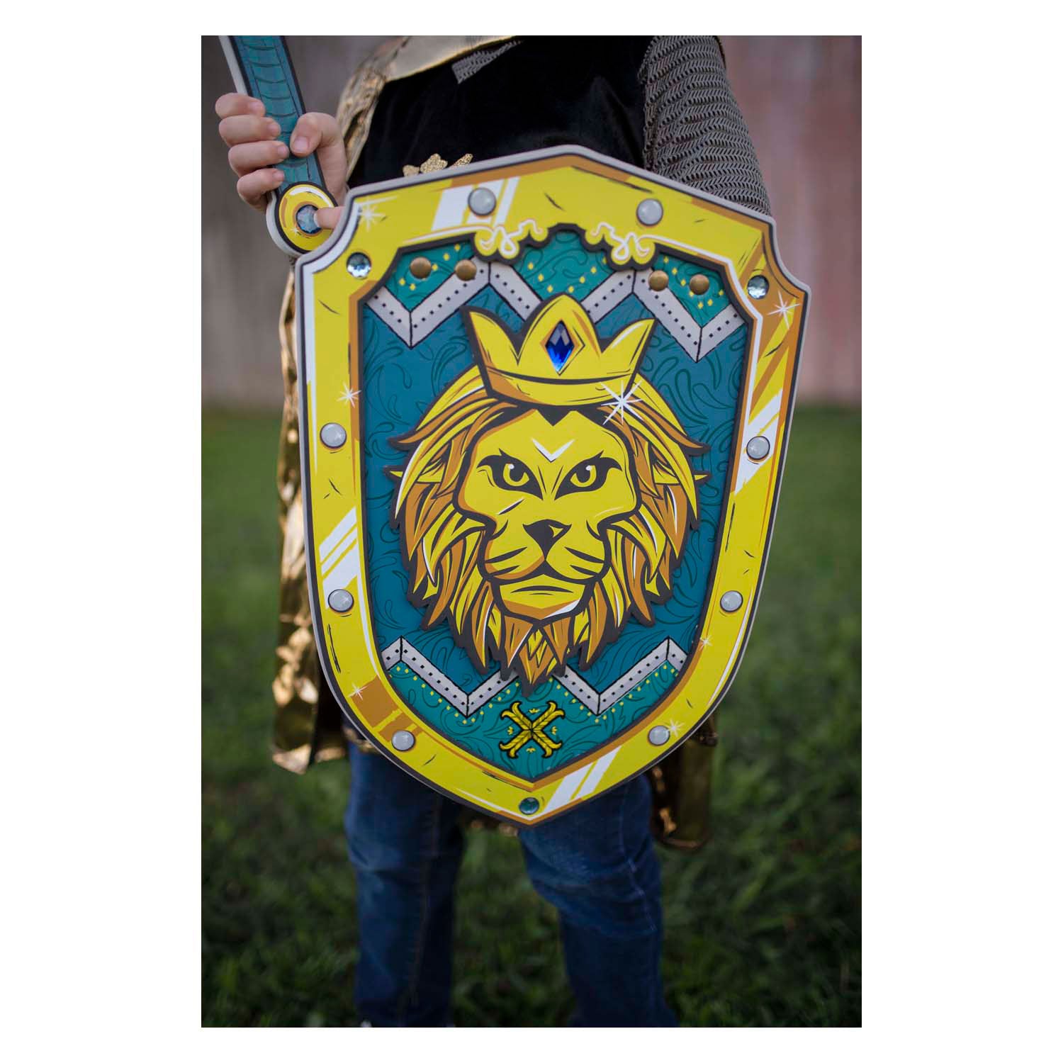 Grand bouclier de guerrier coeur de lion des prétendants