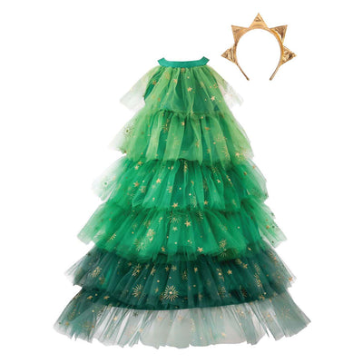 Robe sapin de Noël grands prétendants avec bandeau - 5-6 ans