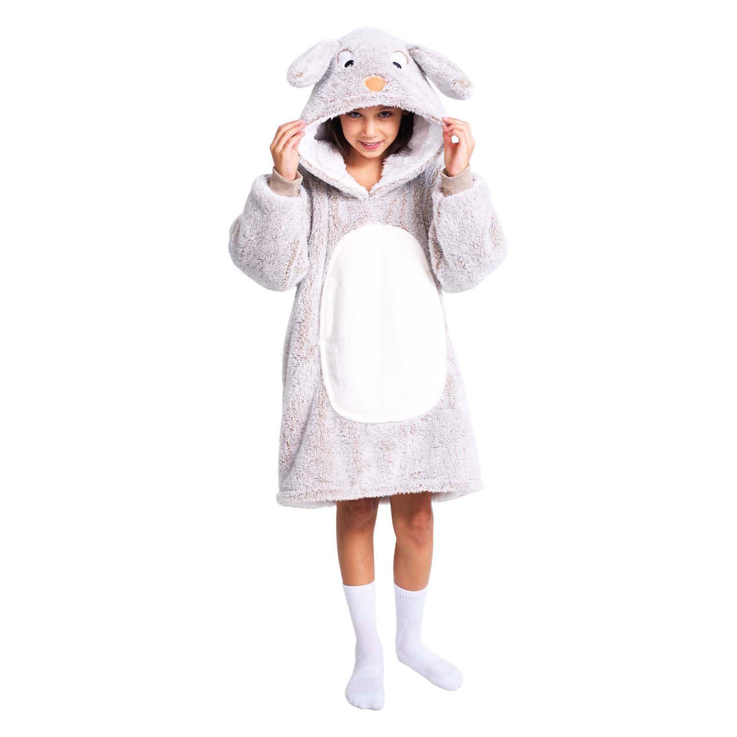 Noxxiez peluche à capuche pull moyen lapin, enfants jusqu'à 160cm
