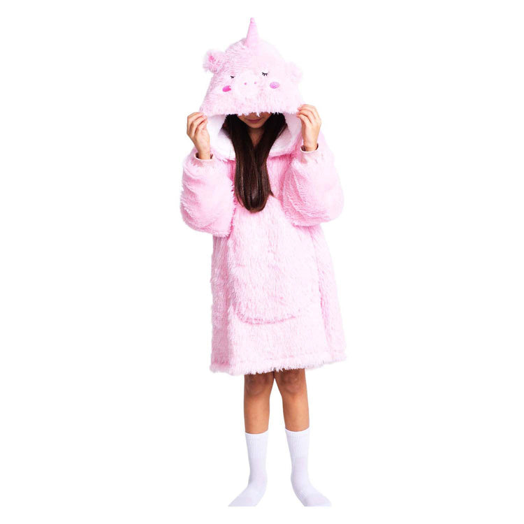 Noxxiez peluche sweat à capuche pull moyen licorne, enfants jusqu'à 160cm