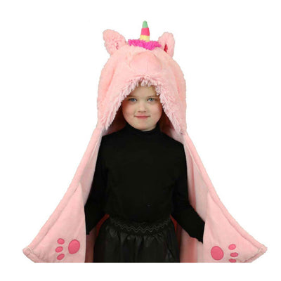 Noxxiez couverture câline avec capuche licorne, 130x100cm