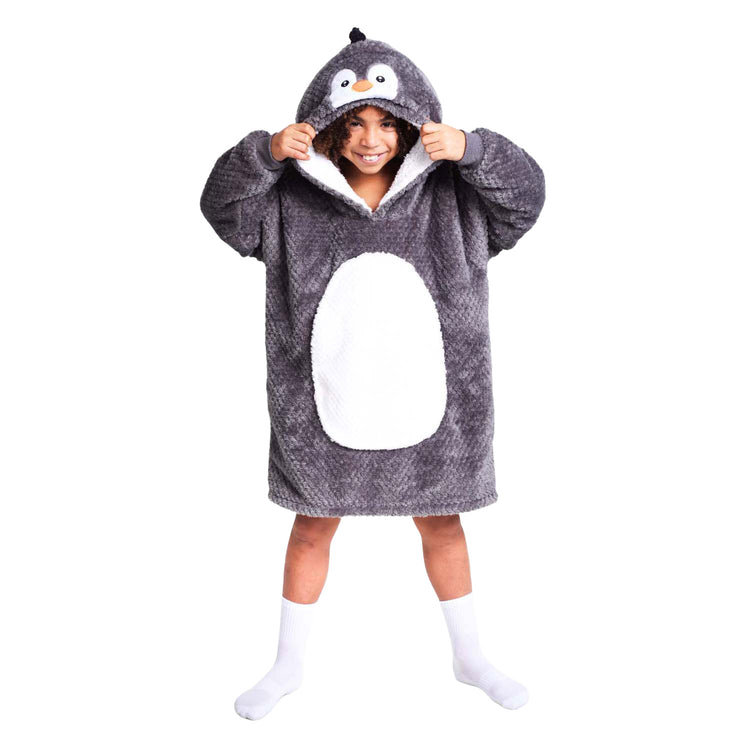 Noxxiez peluche à capuche pull moyen pingouin, jusqu'à 160 cm