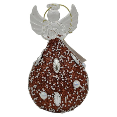 Manoir ambiance statue ange chéri led marron 11cm