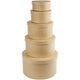 Creativ Company Round Hat Boxes, h: 8 + 10 + 13 + 15 + 19 cm, d 16,5 + 18,5 + 24 + 28,5 + 35,5 cm, 5 pièces 1 ensemble