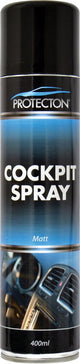 Protecton cockpit spray mat - nettoie et entretient les pièces en plastique - pour plastique et cuir - redonne de la couleur - non brillant - 400ml