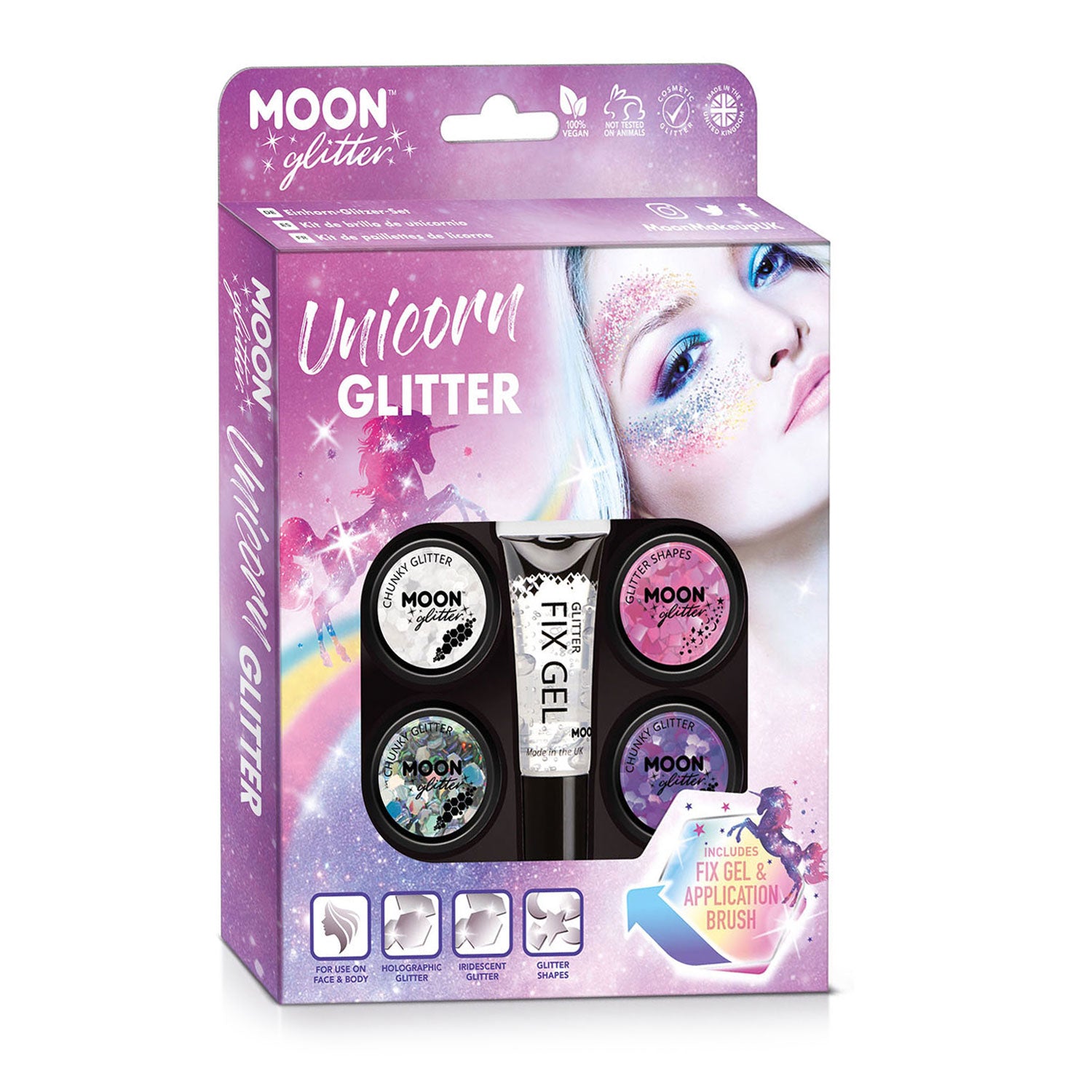 Haza Witbaard Schmink et les paillettes ont mis de la licorne