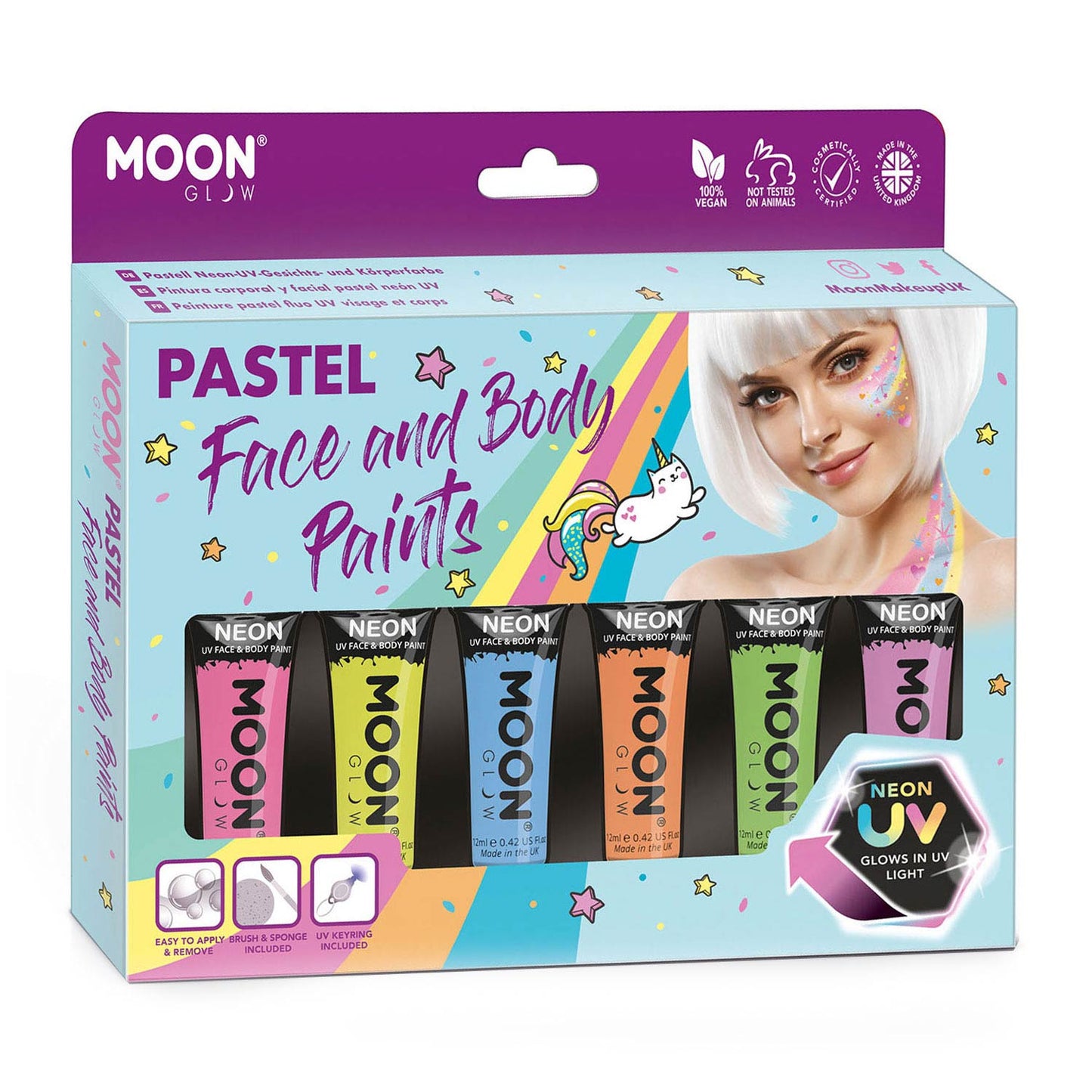 Haza Witbaard Face Body Paint Schminkset pastel néon