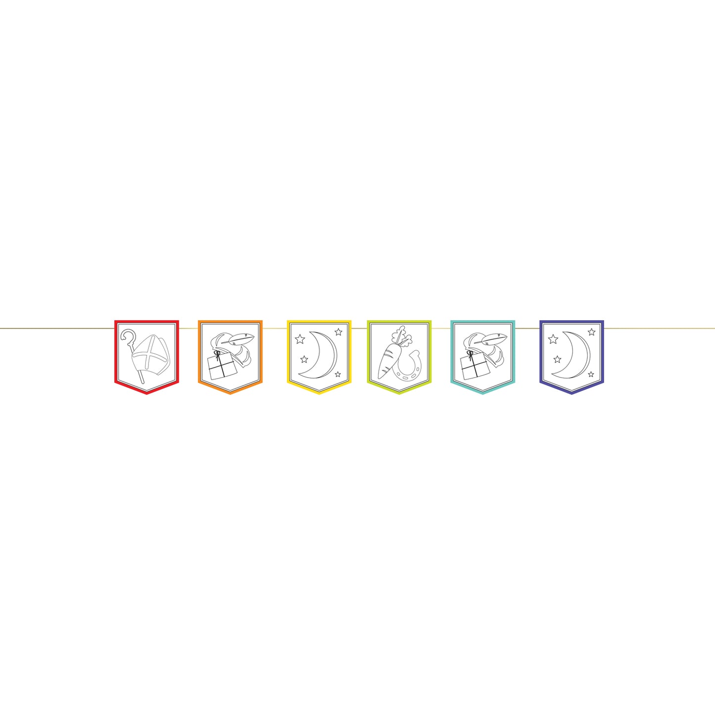 Colorez votre propre ligne de drapeau Sinterklaas, 4mtr.