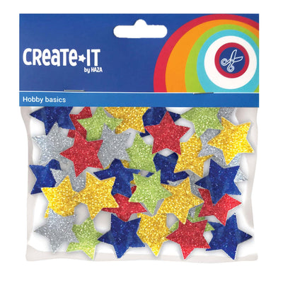 Haza Witbaard Foamstickers Stars Glitter, 54e.
