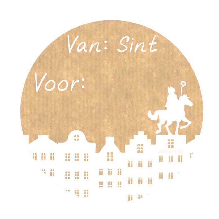 Haza étiquettes barbe blanche kraft sint - 1000 pcs.