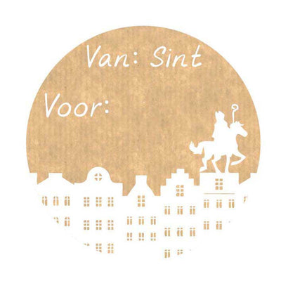 Haza étiquettes barbe blanche kraft sint - 1000 pcs.