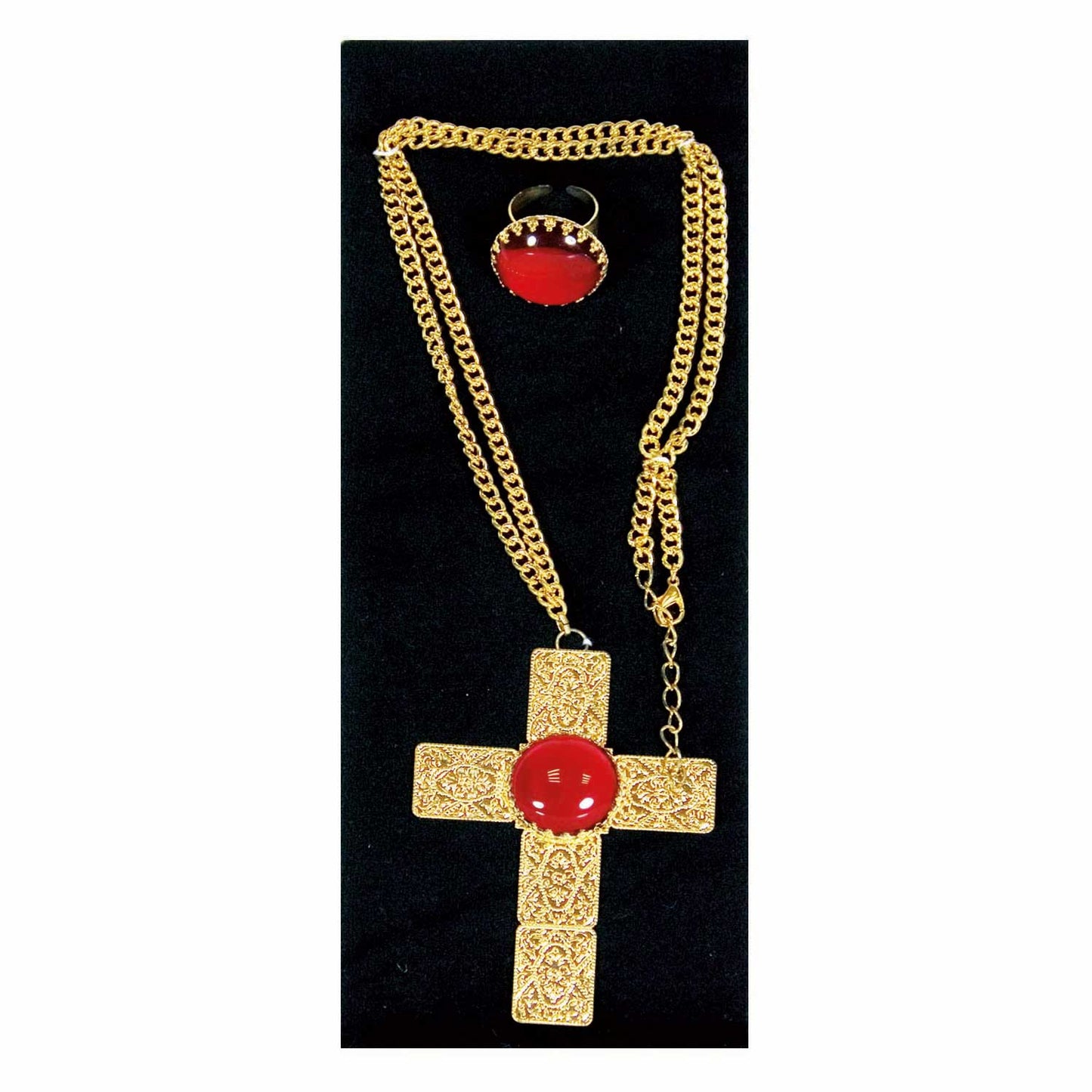 Haza witbaard Sinterklaas serti croix et bague
