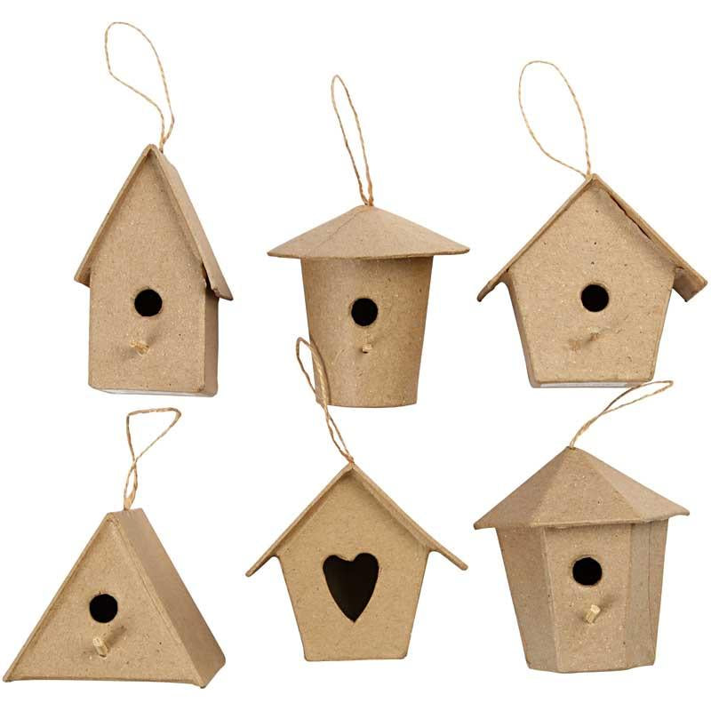 Mini nichoirs Creativ company, h: 7 cm, 6 pièces 1 boîte