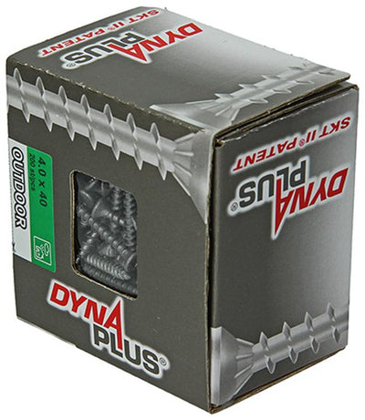 Dynaplus vis uni vis pour panneaux d'aggloméré revêtement ar tête plate filetage complet torx tx20 ​​​​4,0x40 | 200 pièces - 0281.08.25601