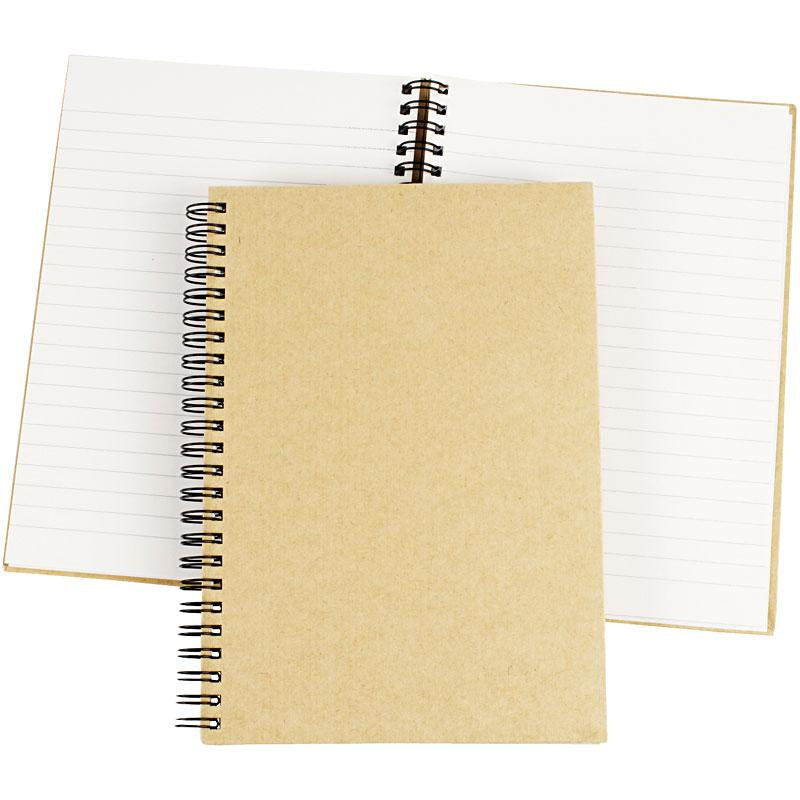 Creativ company carnet à spirales, a5, feuille 148x210 mm, 60 g, marron, 1 pièce
