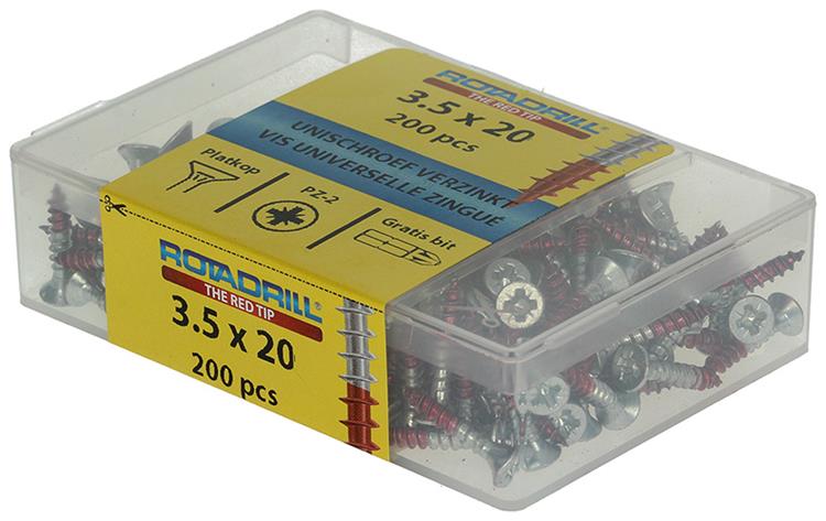 Rotadrill 1039965 - vis universelle vkpzd vz 3,5x20mm (200) | 4 pièces