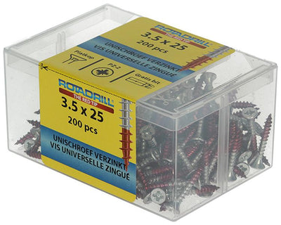 Rotadrill 1039966 - vis universelle vkpzd vz 3,5x25mm (200) | 4 pièces
