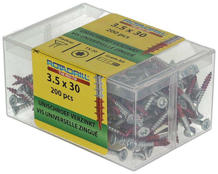 Rotadrill 1039989 - vis universelle vktx vz 3,5x30mm (200) | 4 pièces