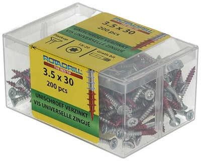 Rotadrill 1039989 - vis universelle vktx vz 3,5x30mm (200) | 4 pièces