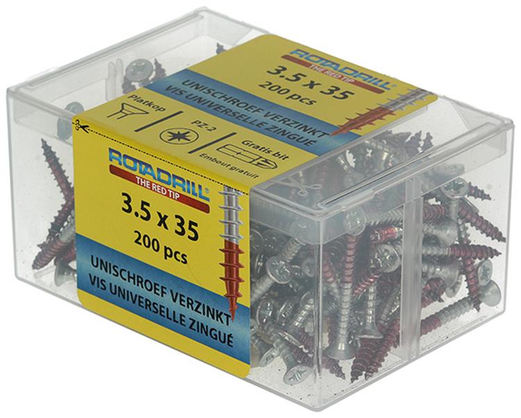 Rotadrill 1039968 - vis universelle vkpzd vz 3,5x35mm (200) | 4 pièces