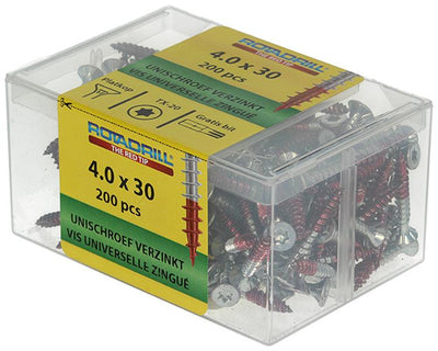 Rotadrill 1039992 - vis universelle vktx vz 4.0x30mm (200) | 4 pièces