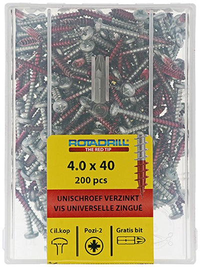 Rotadrill 1040032 - vis universelle ckpzd vz 4.0x40mm (200) | 4 pièces