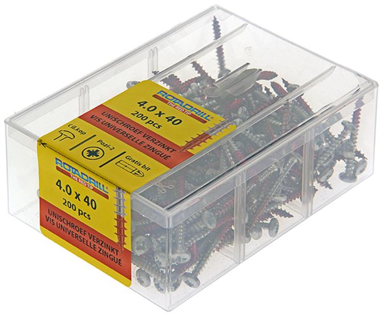 Rotadrill 1040032 - vis universelle ckpzd vz 4.0x40mm (200) | 4 pièces