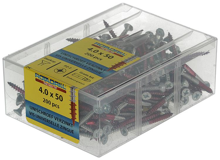 Rotadrill 1039977 - vis universelle vkpzd vz 4,0x50mm (200) | 4 pièces