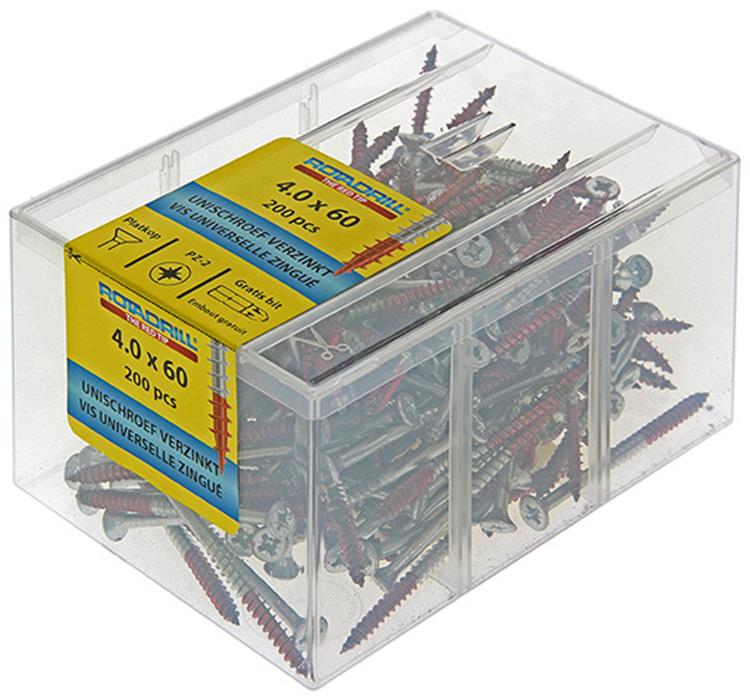 Rotadrill 1039978 - vis universelle vkpzd vz 4,0x60mm (200) | 4 pièces
