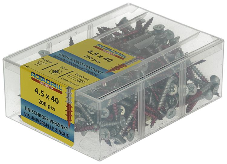 Rotadrill 1040023 - vis universelle vkpzd vz 4,5x40mm (200) | 4 pièces