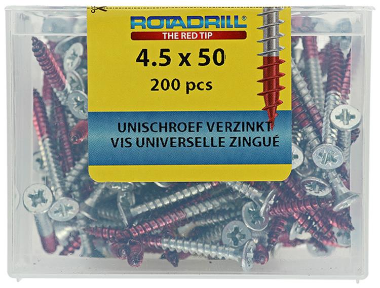 Rotadrill 1040024 - vis universelle vkpzd vz 4,5x50mm (200) | 4 pièces