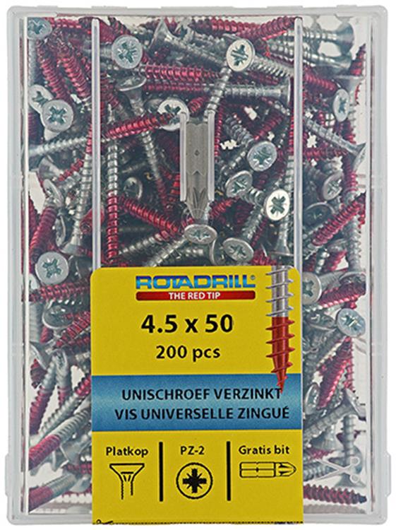 Rotadrill 1040024 - vis universelle vkpzd vz 4,5x50mm (200) | 4 pièces