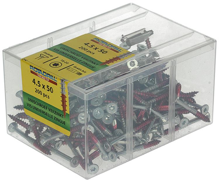Rotadrill 1039998 - vis universelle vktx vz 4,5x50mm (200) | 4 pièces