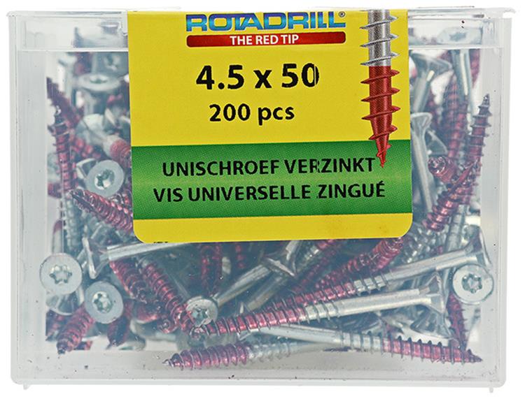 Rotadrill 1039998 - vis universelle vktx vz 4,5x50mm (200) | 4 pièces