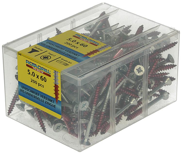 Rotadrill 1039981 - vis universelle vkpzd vz 5,0x60mm (200) | 4 pièces