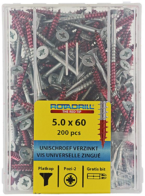 Rotadrill 1039981 - vis universelle vkpzd vz 5,0x60mm (200) | 4 pièces