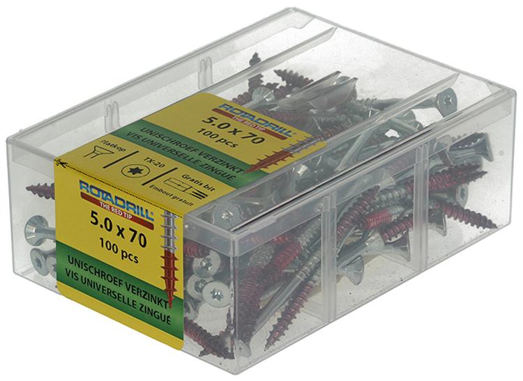 Rotadrill 1040001 - vis universelle vktx vz 5.0x70mm (100) | 4 pièces