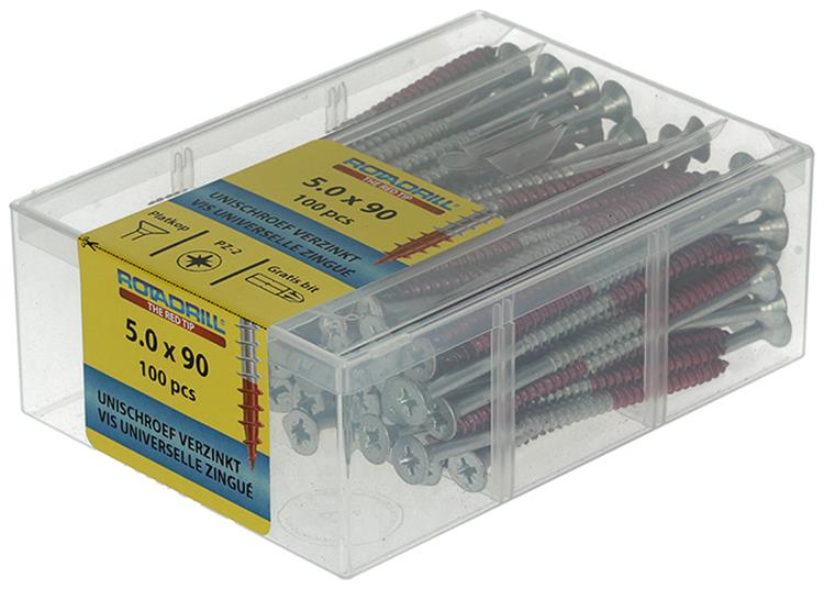 Rotadrill 1039984 - vis universelle vkpzd vz 5.0x90mm (100) | 4 pièces