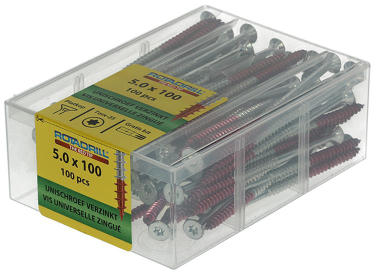 Rotadrill 1040003 - vis universelle vktx vz 5.0x100mm (100) | 4 pièces