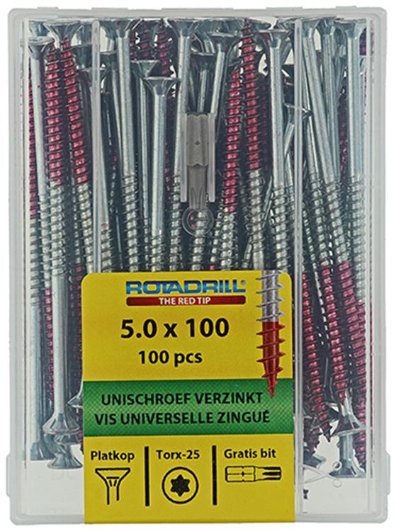 Rotadrill 1040003 - vis universelle vktx vz 5.0x100mm (100) | 4 pièces