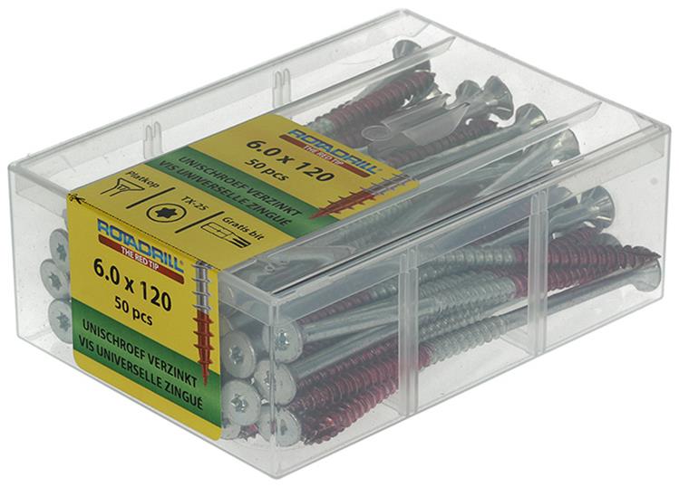 Rotadrill 1040005 - vis universelle vktx vz 6,0x120mm (50) | 4 pièces