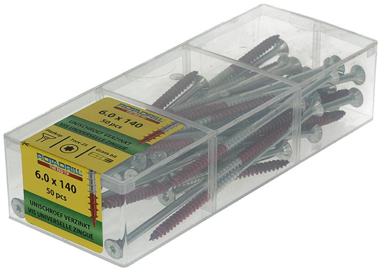 Rotadrill 1040006 - vis universelle vktx vz 6,0x140mm (50) | 4 pièces
