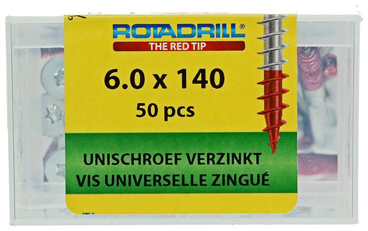 Rotadrill 1040006 - vis universelle vktx vz 6,0x140mm (50) | 4 pièces