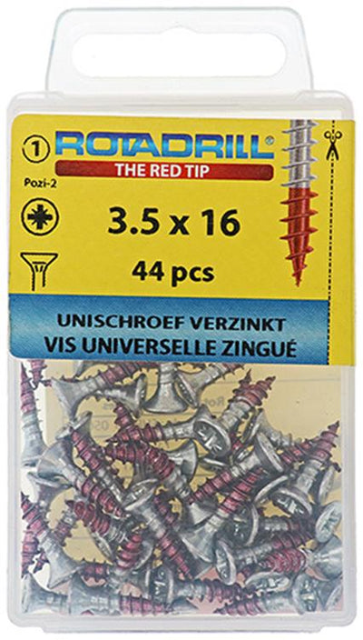 Rotadrill 1039772 - vis universelle vk pzd vz 3,5x16mm (44) | 6 pièces