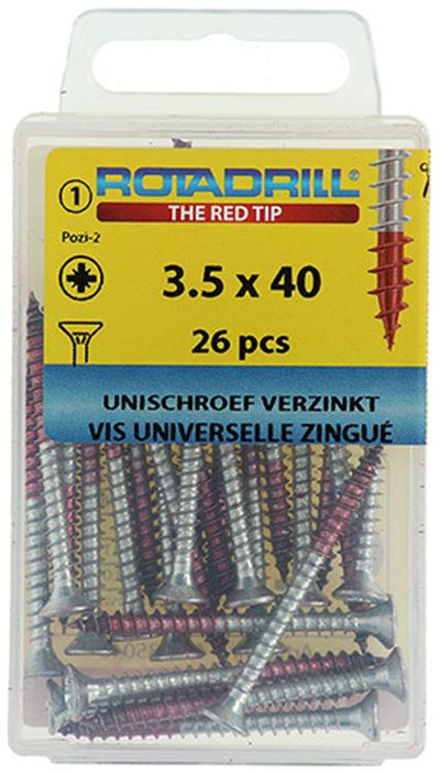 Rotadrill 1039773 - vis universelle vk pzd vz 3,5x40mm (26) | 6 pièces