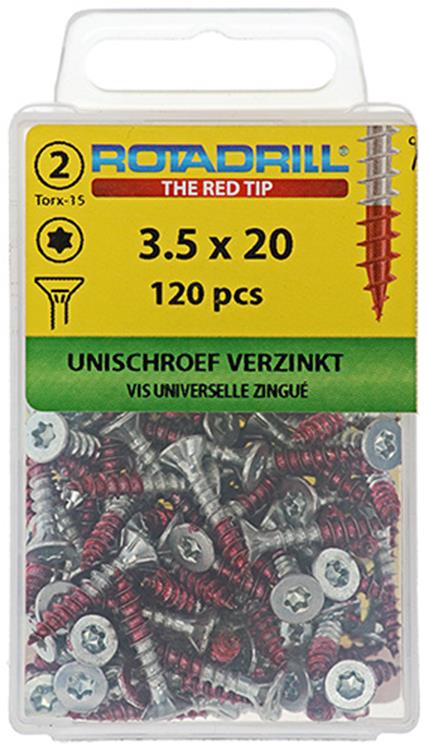 Rotadrill 1039927 - vis universelle vktx vz 3,5x20mm (120) | 6 pièces