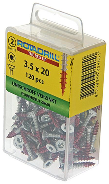 Rotadrill 1039927 - vis universelle vktx vz 3,5x20mm (120) | 6 pièces