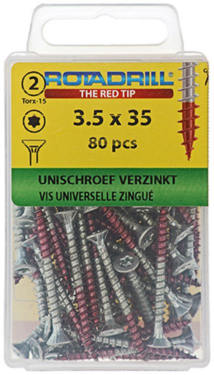 Rotadrill 1039930 - vis universelle vktx vz 3,5x35mm (80) | 6 pièces