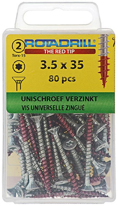 Rotadrill 1039930 - vis universelle vktx vz 3,5x35mm (80) | 6 pièces